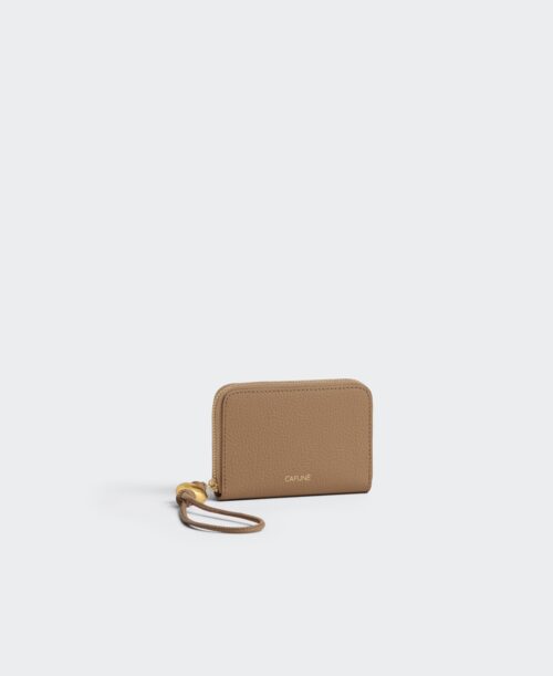 Egg Zip Coin Purse - Tan