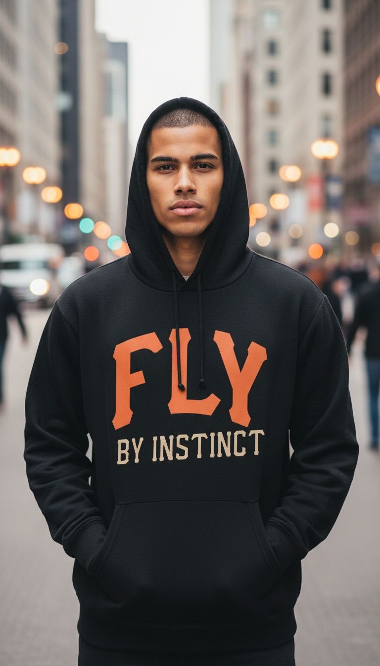 Fly By Instinct - Black Hoodie Sweatshirt - Image 7