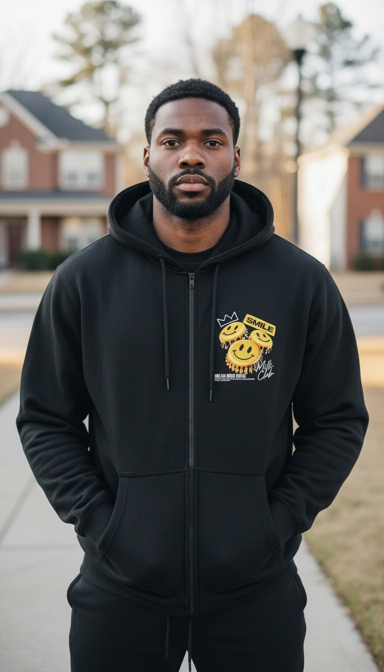 Smile Milli Club - Black Hoodie Sweatshirt - Image 6