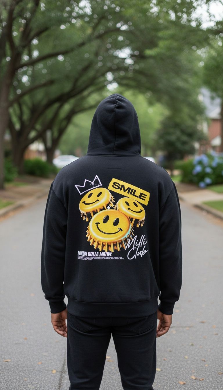 Smile Milli Club - Black Hoodie Sweatshirt - Image 5