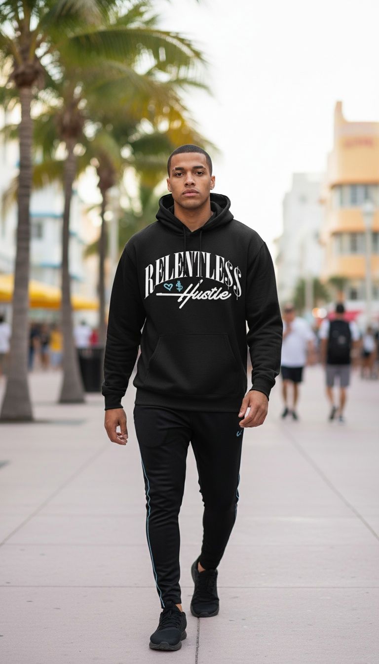 Relentless Hustle - Black Hoodie Sweatshirt - Image 5