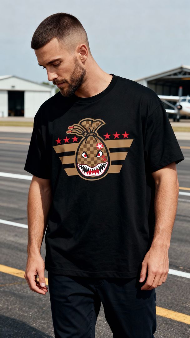 WWII Mouth Money Bag - Black T-Shirt - Image 2