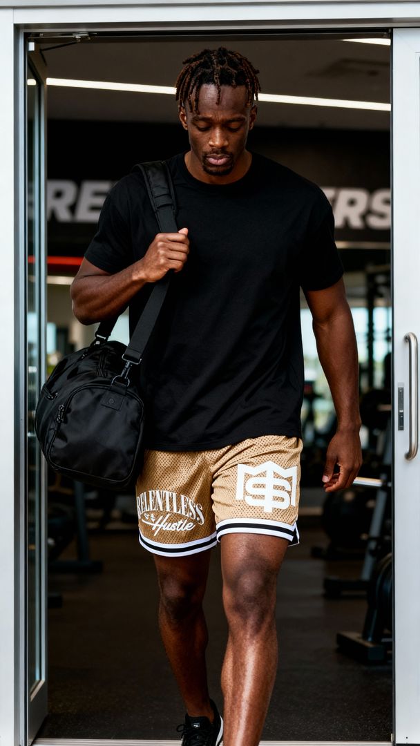 Relentless Hustle - Khaki Basketball Shorts - Image 2