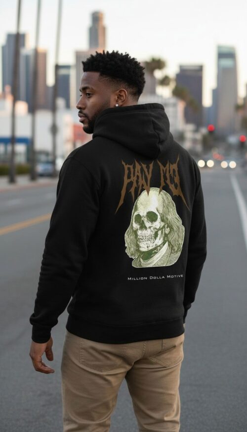 Pay Me Benjamin Skull - Black Hoodie Sweatshirt