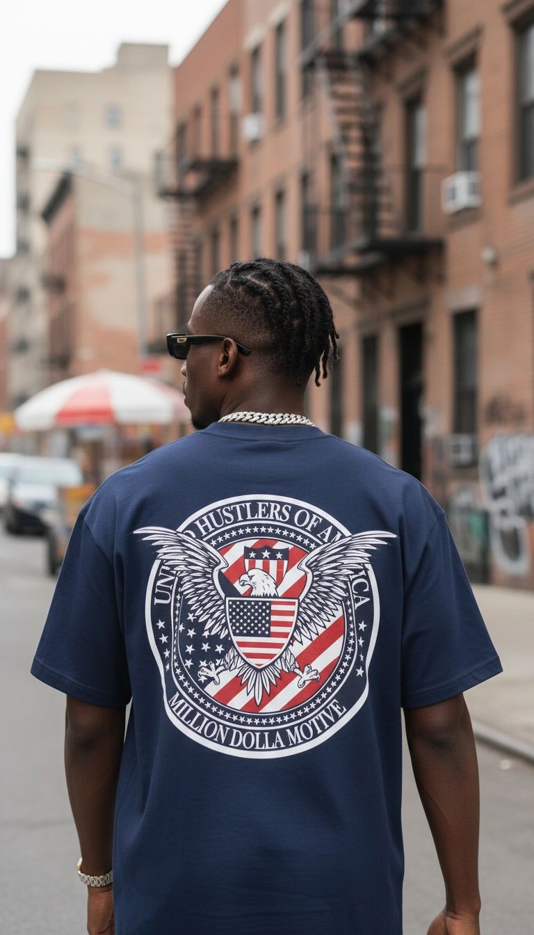 United Hustlers of America - Navy T-Shirt - Image 2