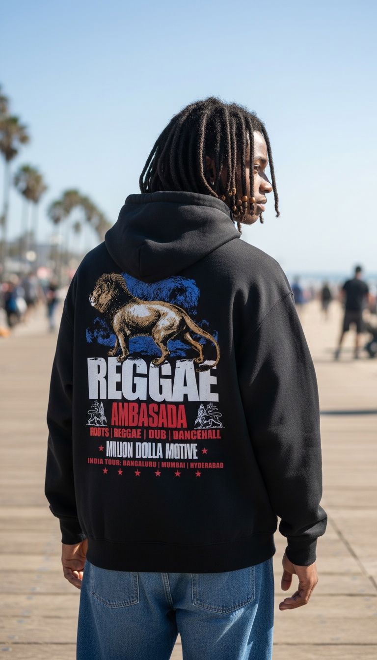 Reggae Ambasada - Black Hoodie Sweatshirt - Image 2