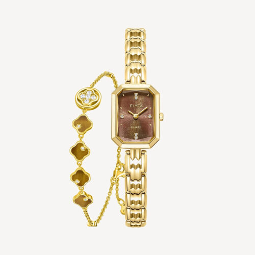 Eastern Grace Collection Women's Watch & Persimmon Bracelet Gift Set