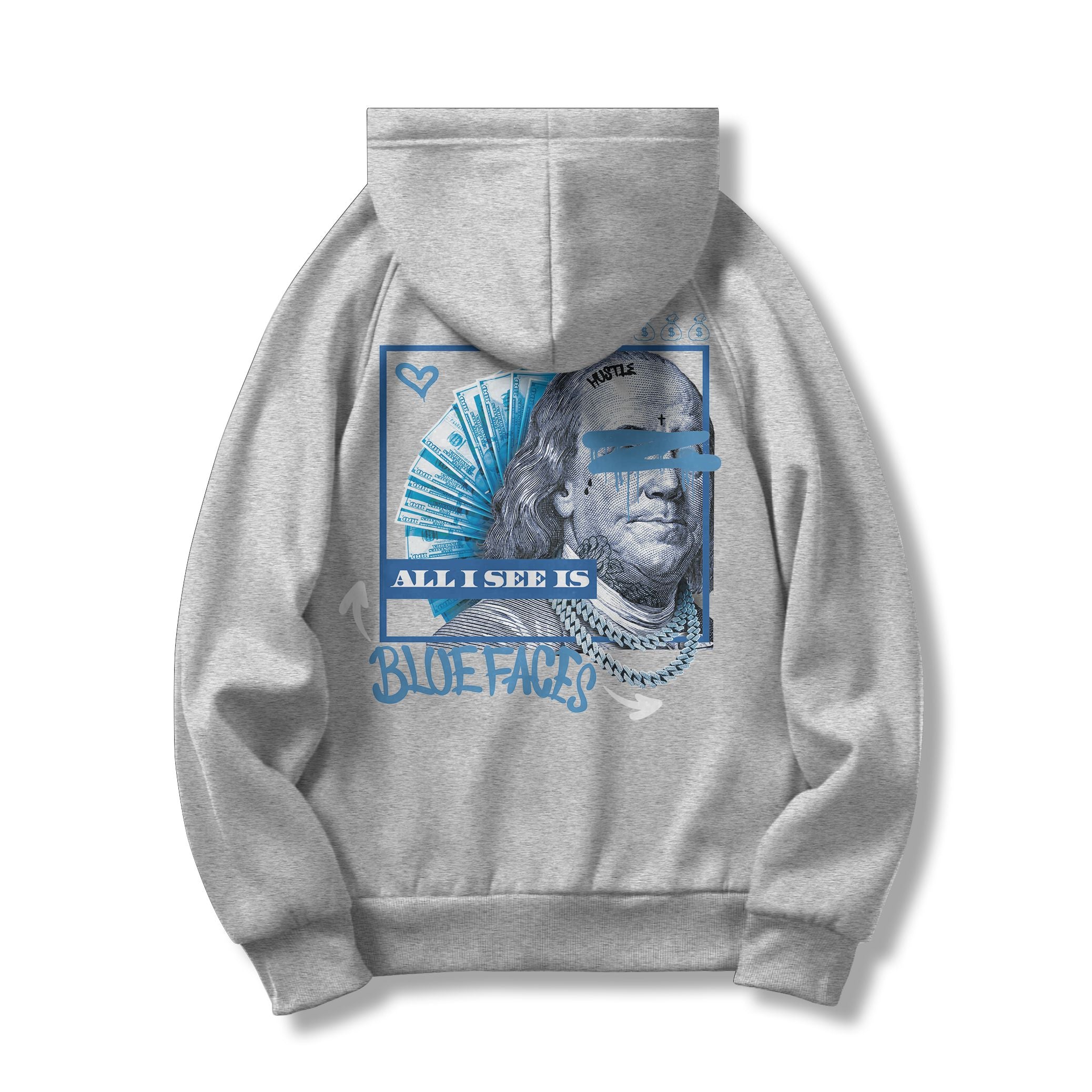 All I See Is Blue Faces - Heather Grey Jogger Set - Image 5