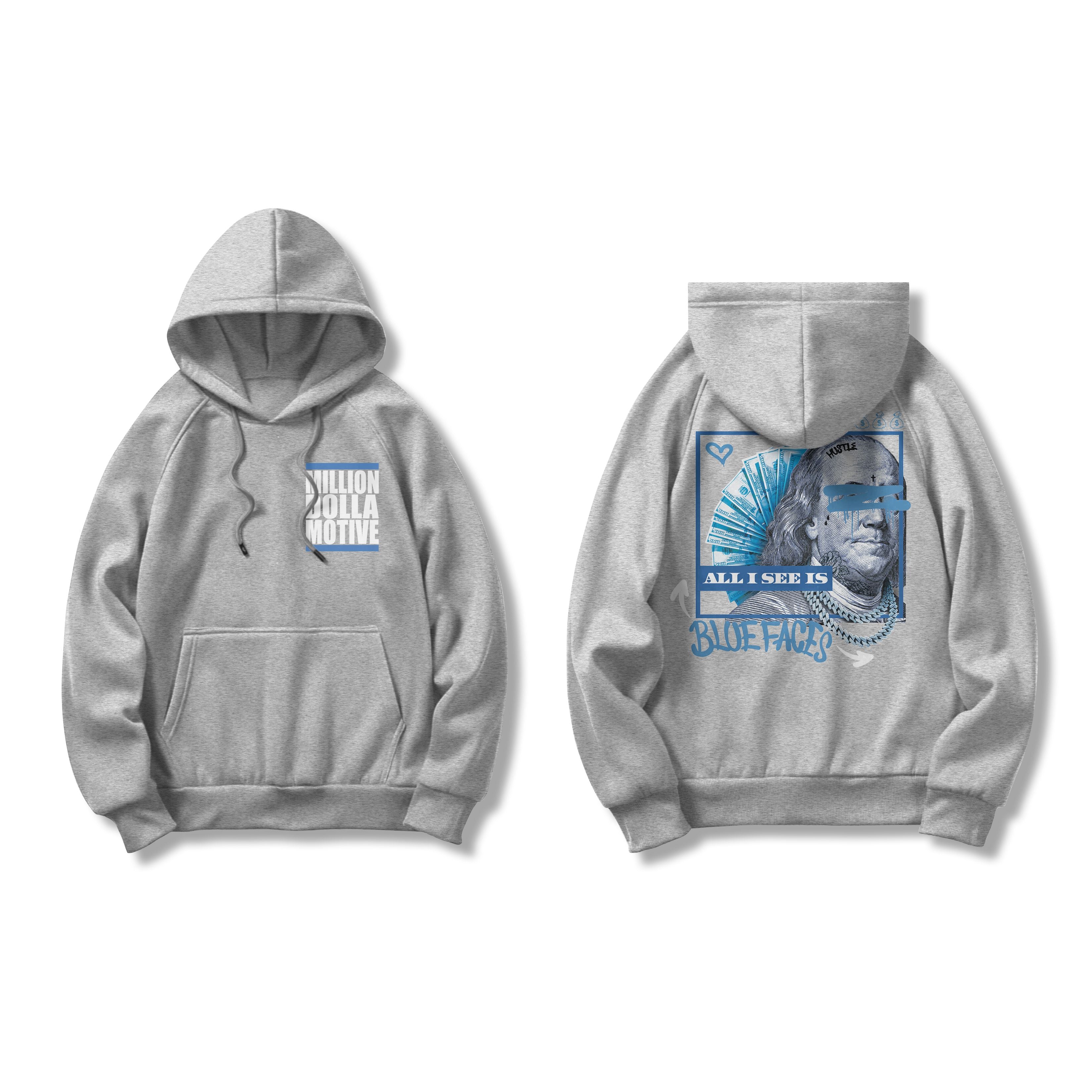 All I See Is Blue Faces - Heather Grey Jogger Set - Image 6