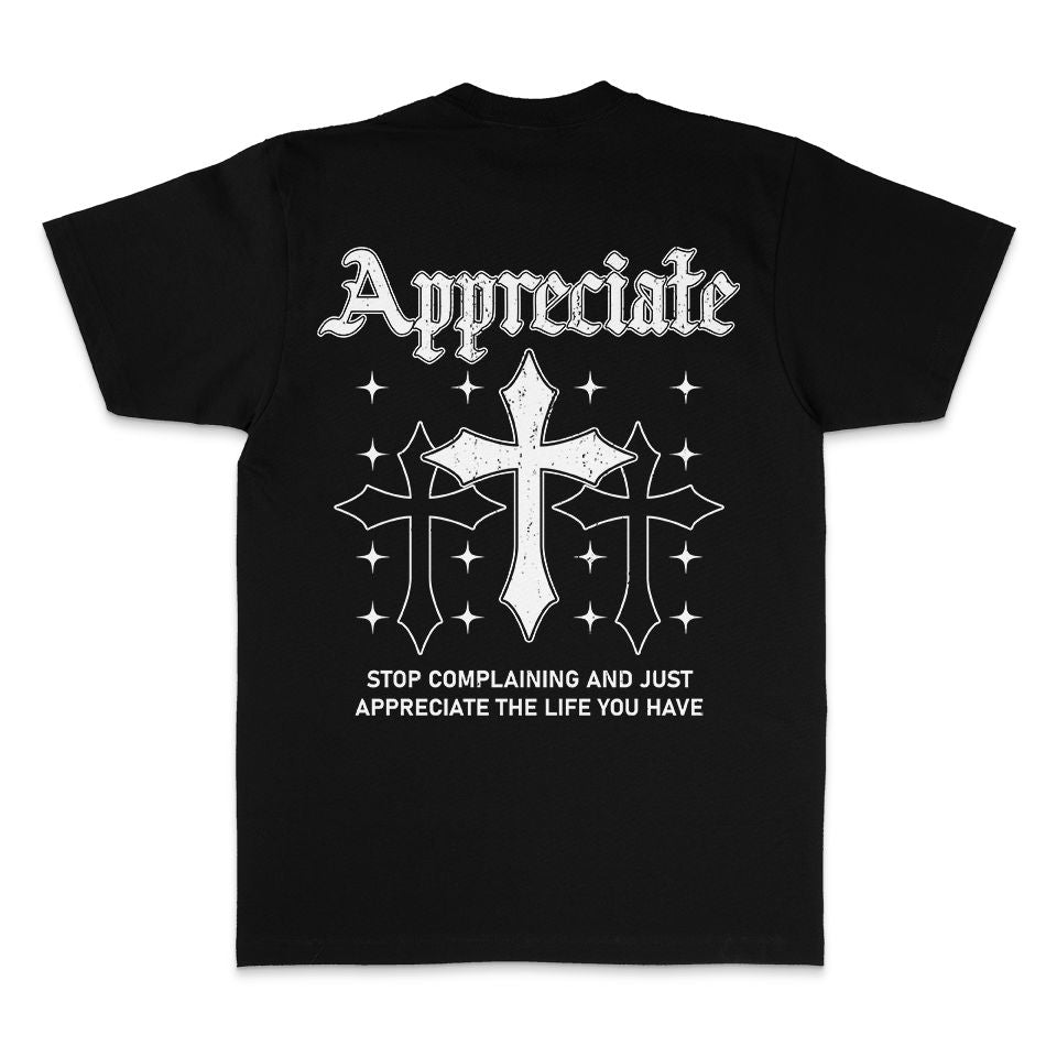 Appreciate Crosses - Black T-Shirt - Image 3