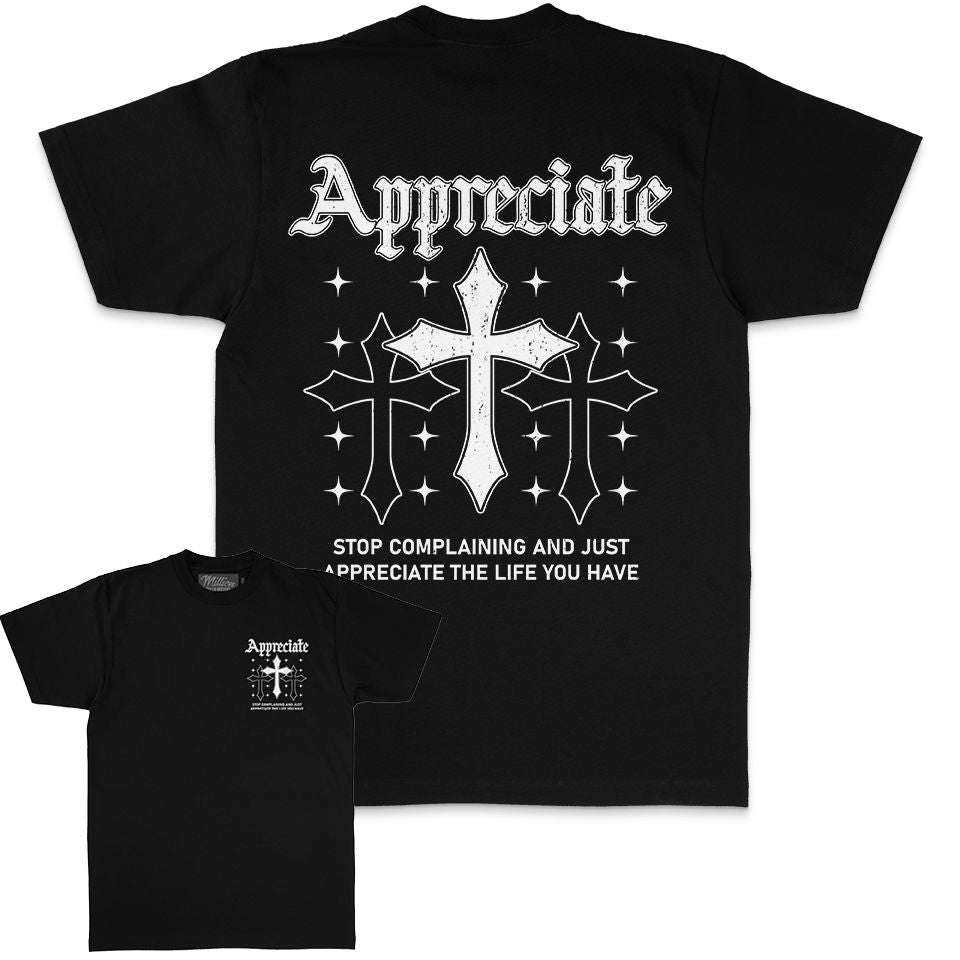 Appreciate Crosses - Black T-Shirt - Image 2