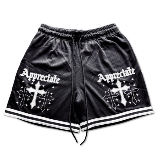 Appreciate Crosses - Black Basketball Shorts