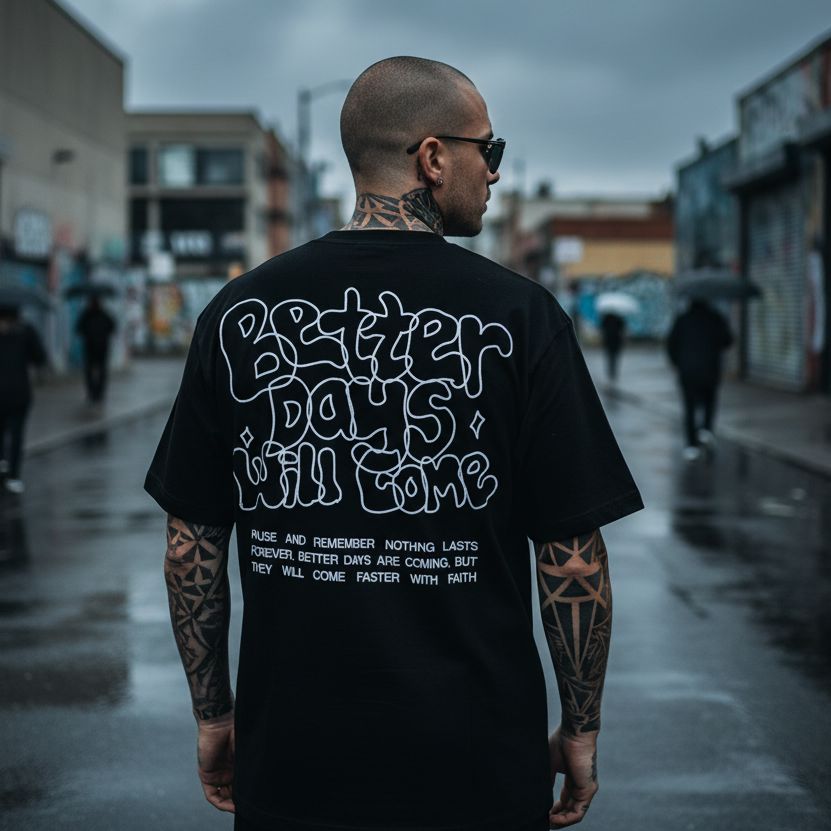 Better Days Will Come - Black T-Shirt - Image 2