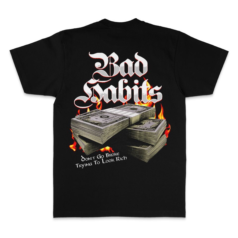 Bad Habits - Black T-Shirt - Image 5