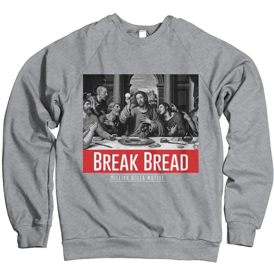 Break Bread - Heather Grey Crewneck Sweatshirt