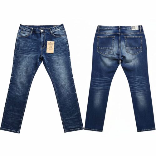 Dark Indigo Blue Taper Denim Pants