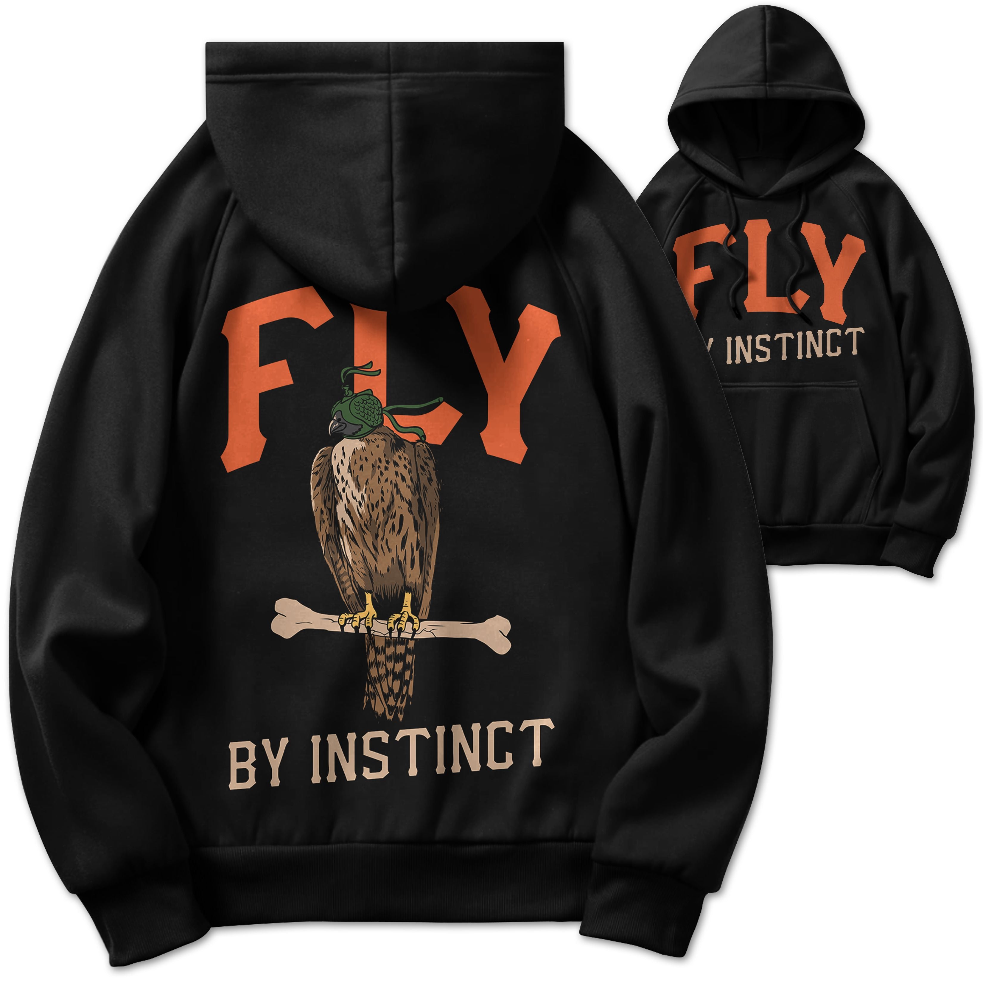 Fly By Instinct - Black Hoodie Sweatshirt