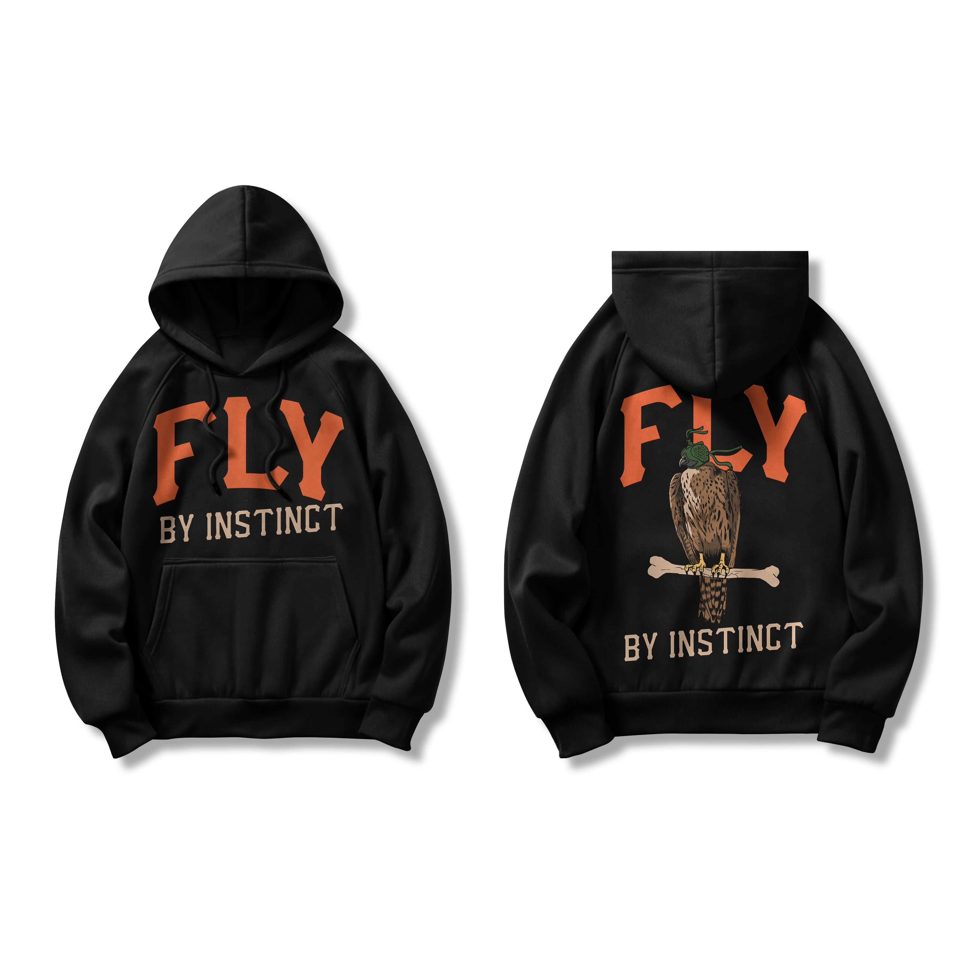 Fly By Instinct - Black Hoodie Sweatshirt - Image 5