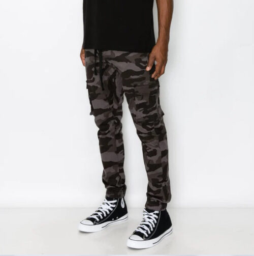 Grey Camo Cargo Jogger Pants JG805