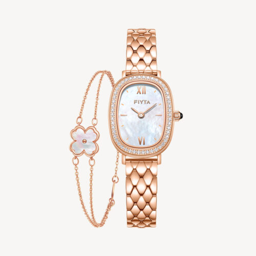 Cocoa Collection Women's Watch & Clover Bracelet Gift Set