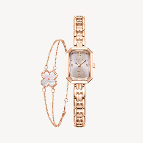 Eastern Grace Collection Women's Watch & Clover Bracelet Gift Set