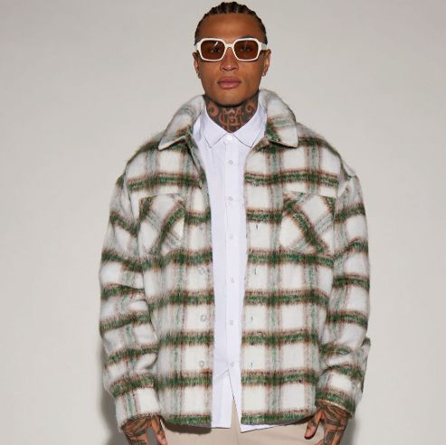 Olive / Natural Sail - Mohair Jacket
