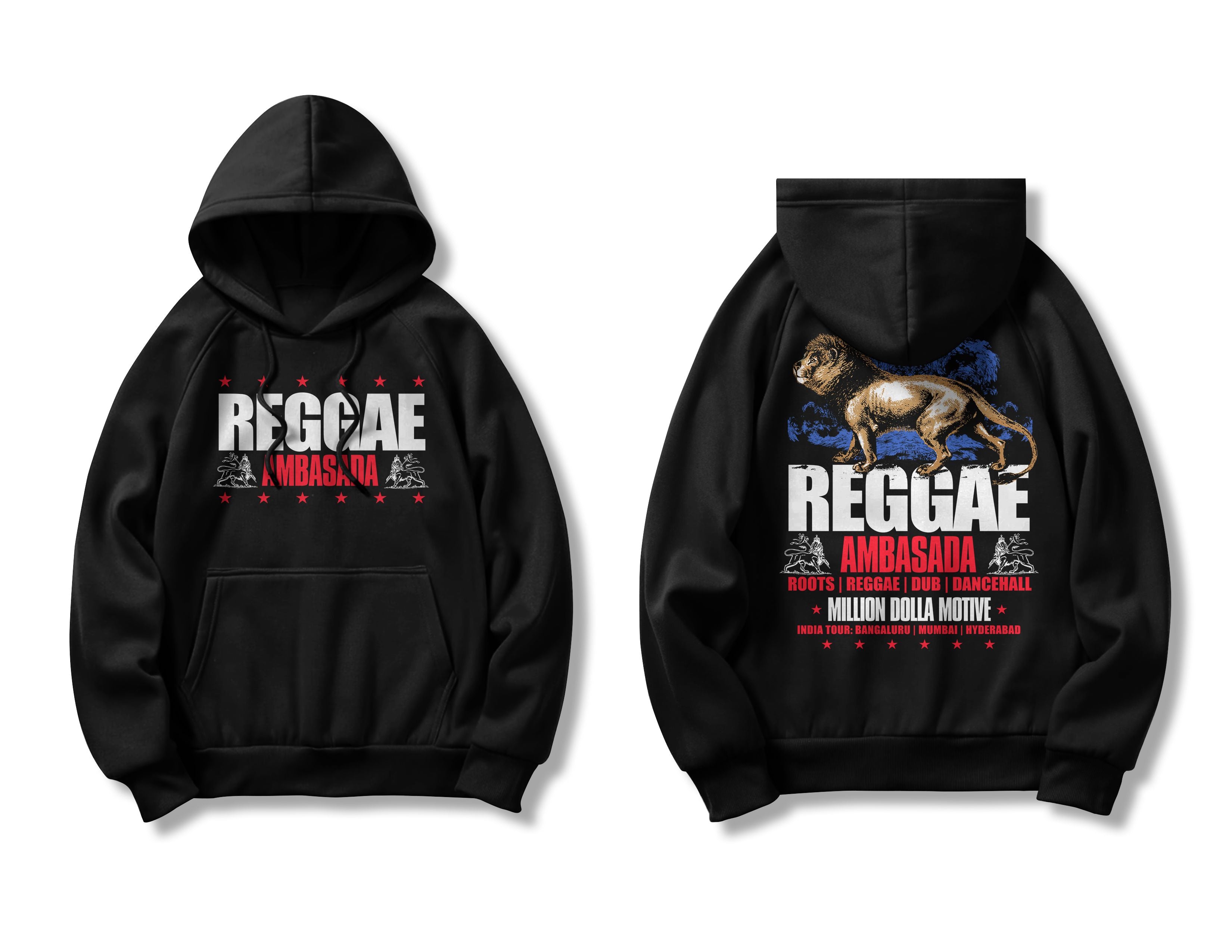 Reggae Ambasada - Black Hoodie Sweatshirt - Image 5