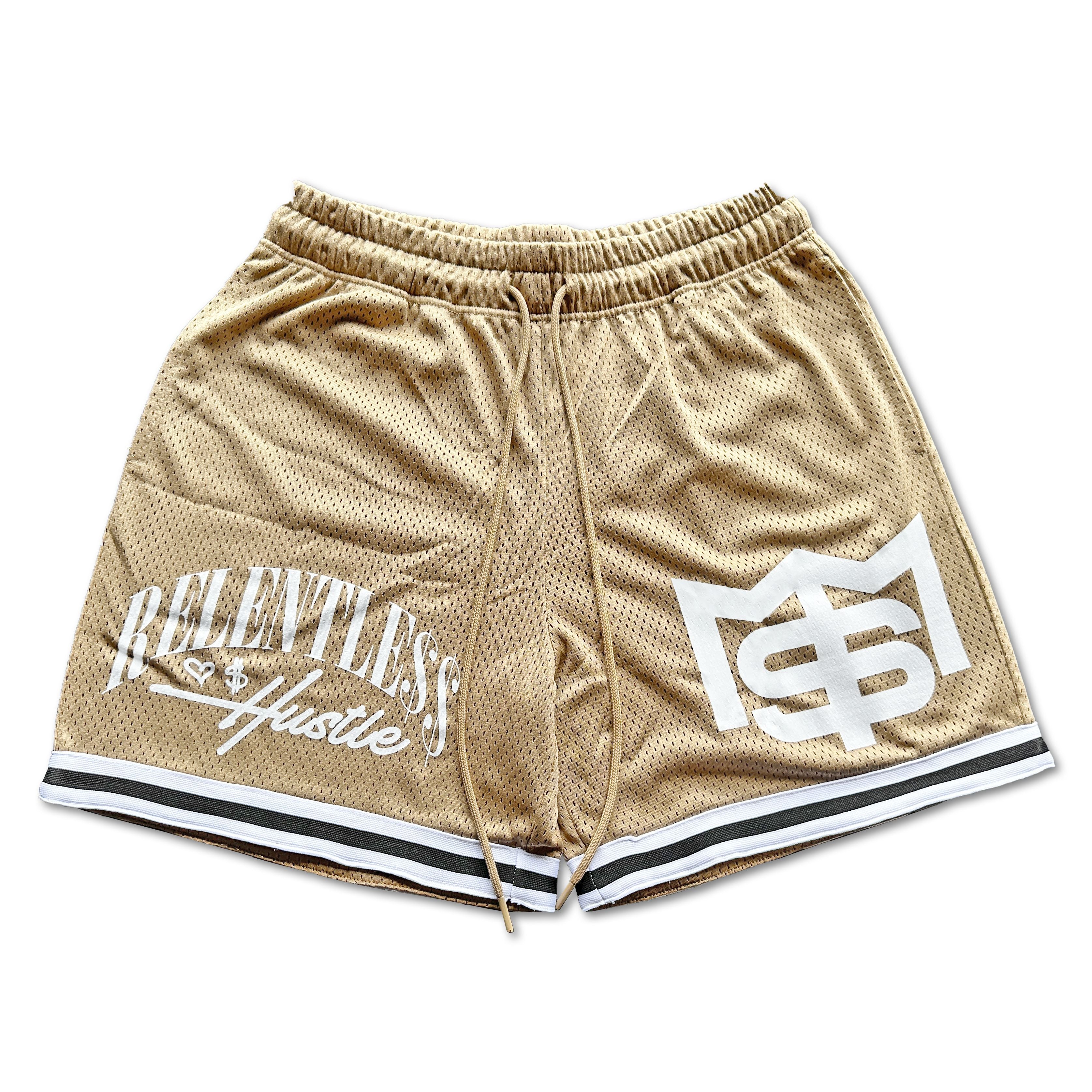 Relentless Hustle - Khaki Basketball Shorts
