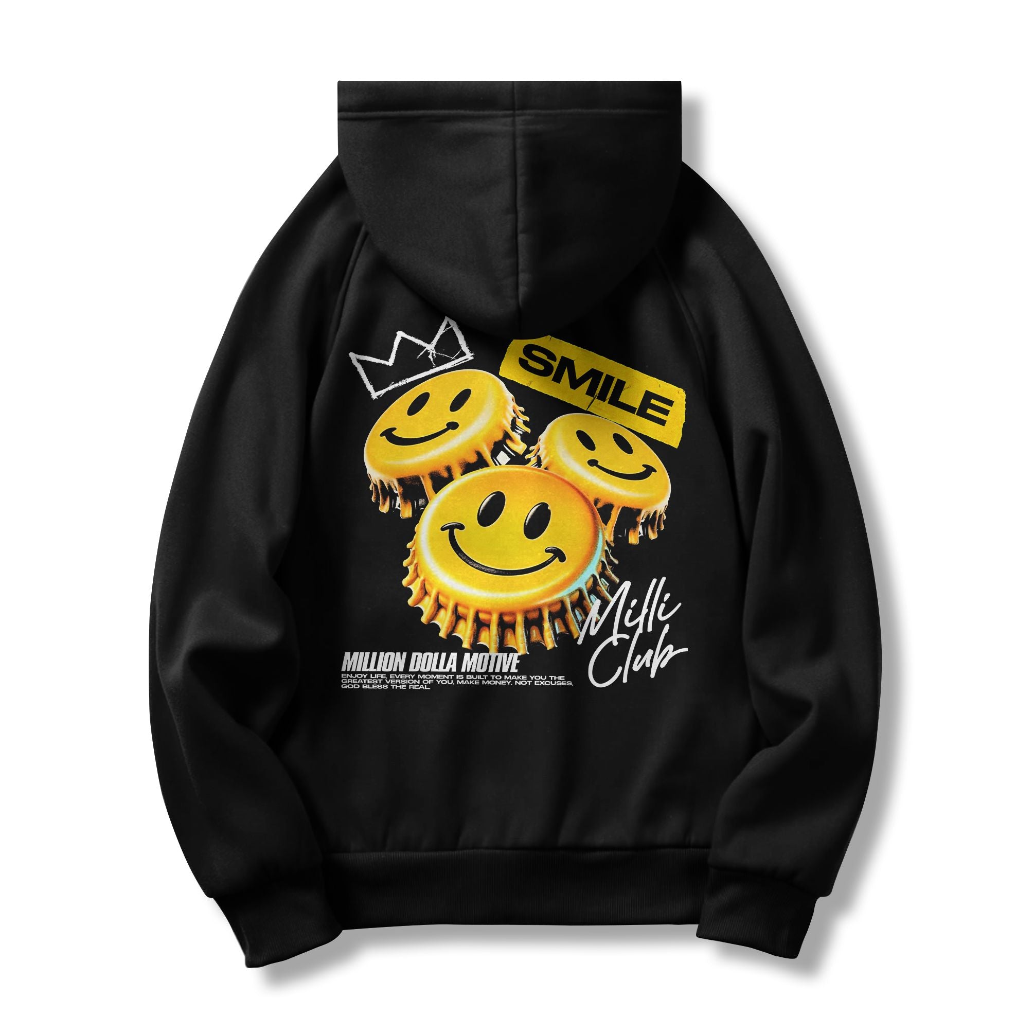 Smile Milli Club - Black Hoodie Sweatshirt - Image 3
