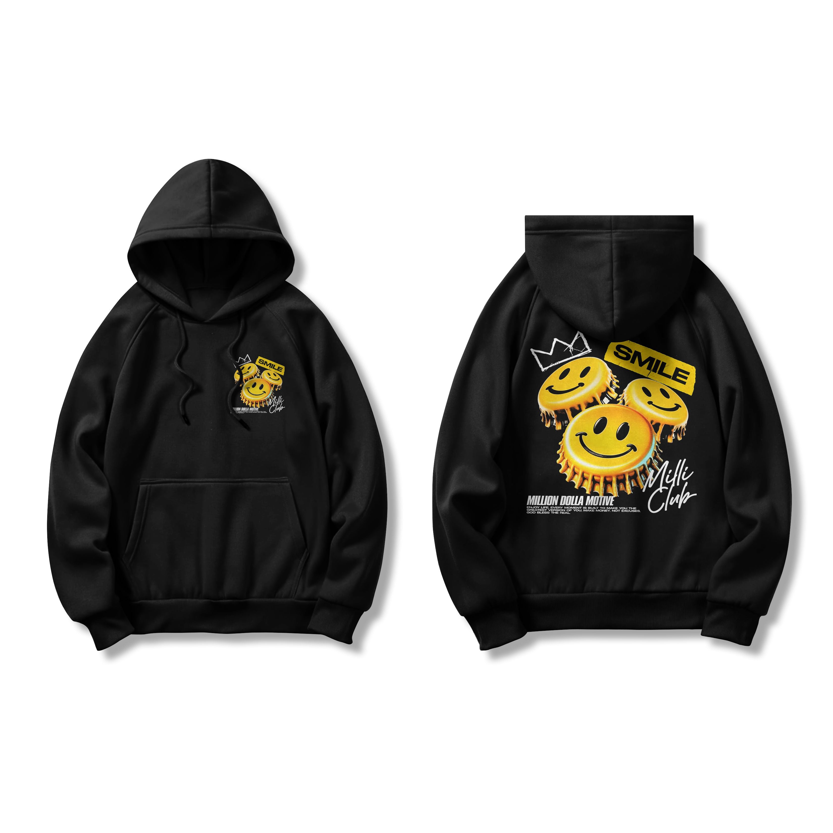 Smile Milli Club - Black Hoodie Sweatshirt - Image 4