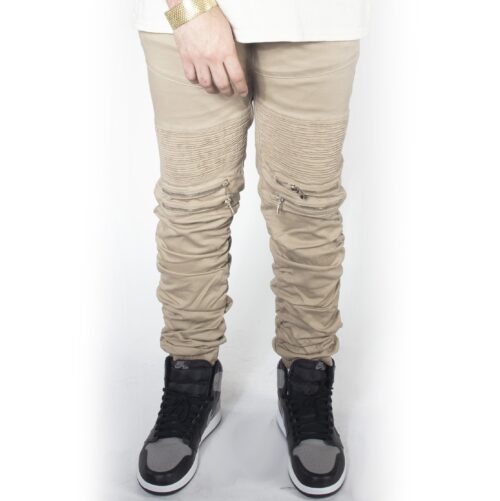 Khaki Twill Bungee Jogger Pants JG882