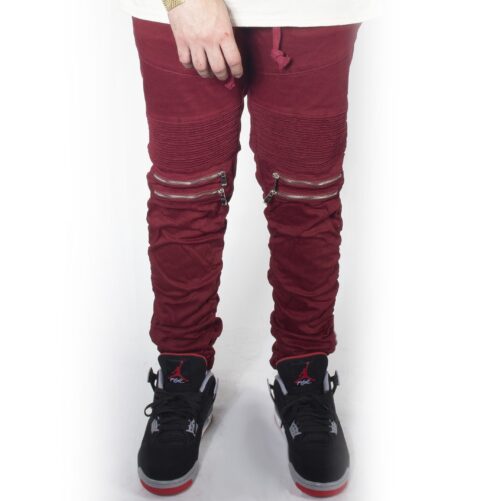 Maroon Twill Bungee Jogger Pants JG882