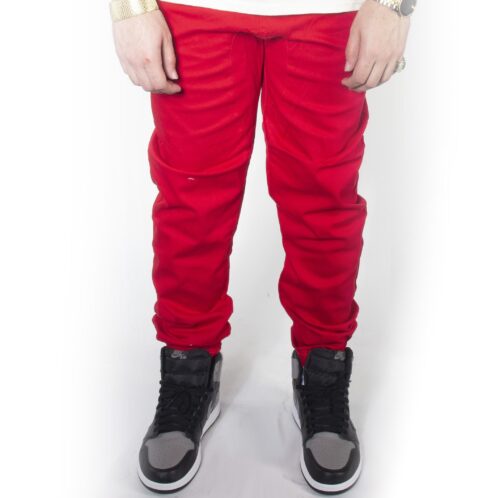 Red Twill Jogger Pants JG804