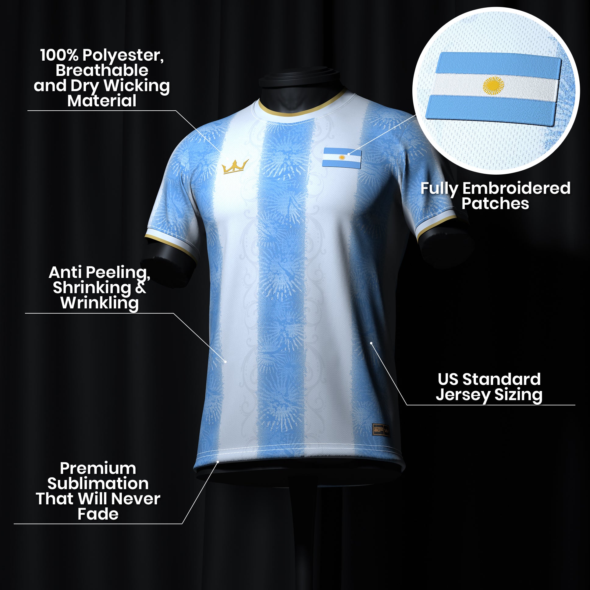 Argentina Heritage Custom Football Jersey - Image 11