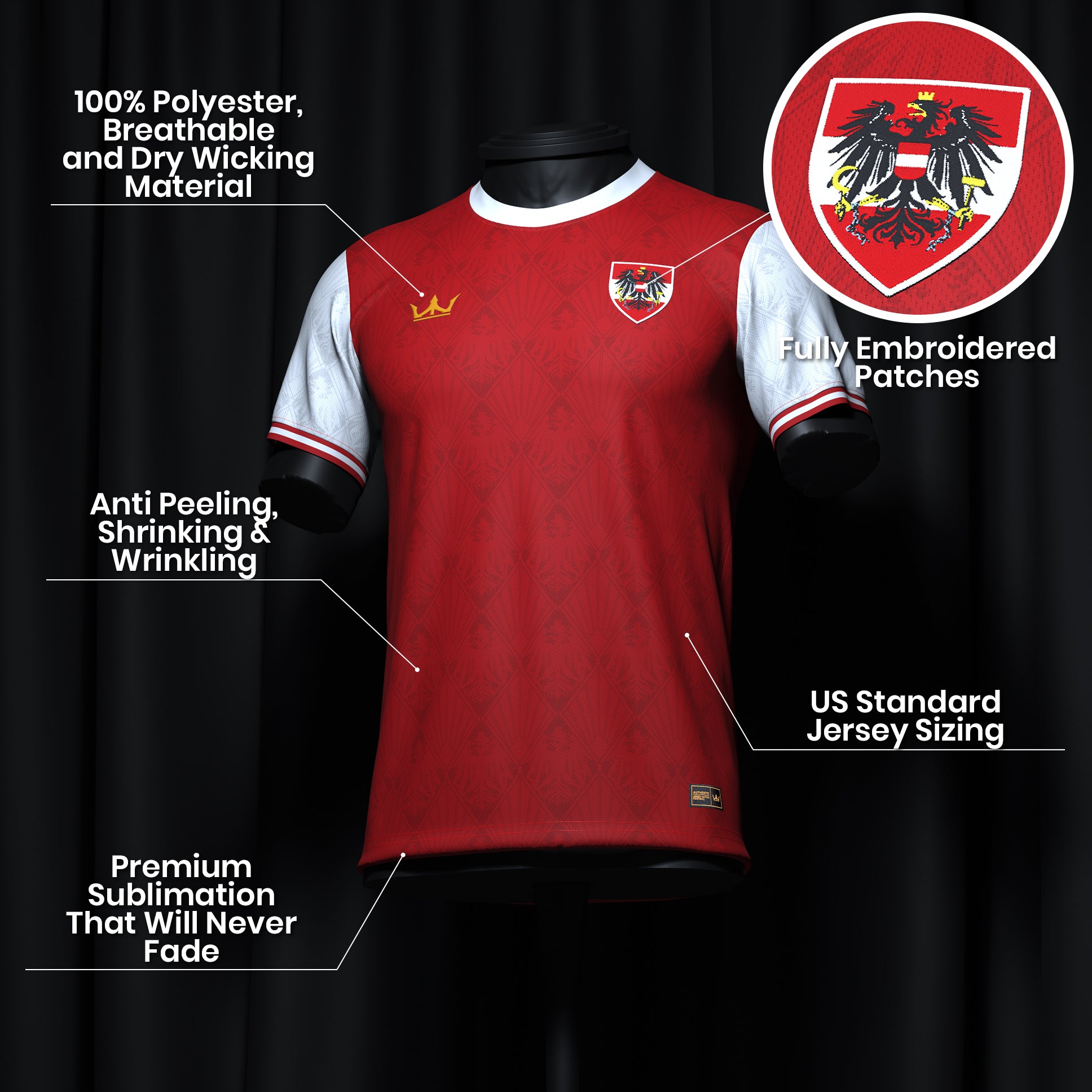 Austria Heritage Custom Football Jersey - Image 6