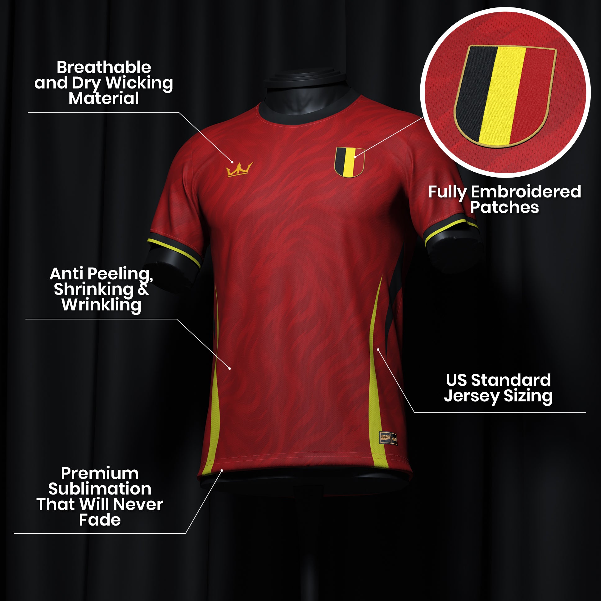 Belgium Heritage Custom Football Jersey - Image 10