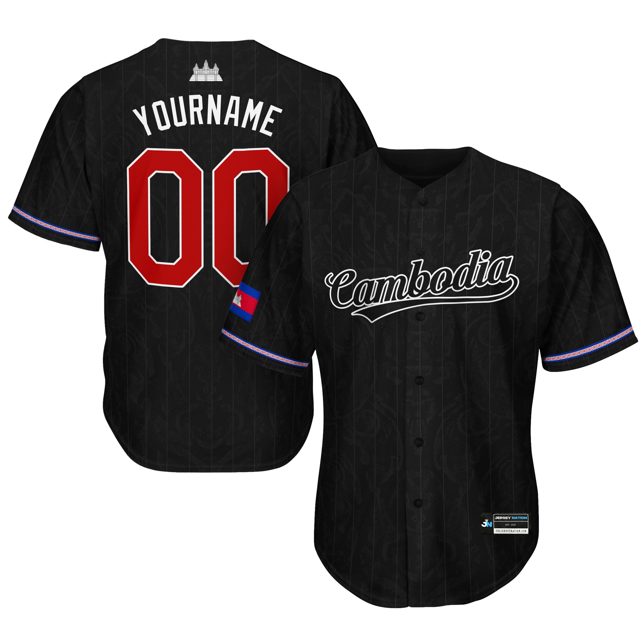 Cambodia 'Angkor Wat' Baseball Jersey - Image 10