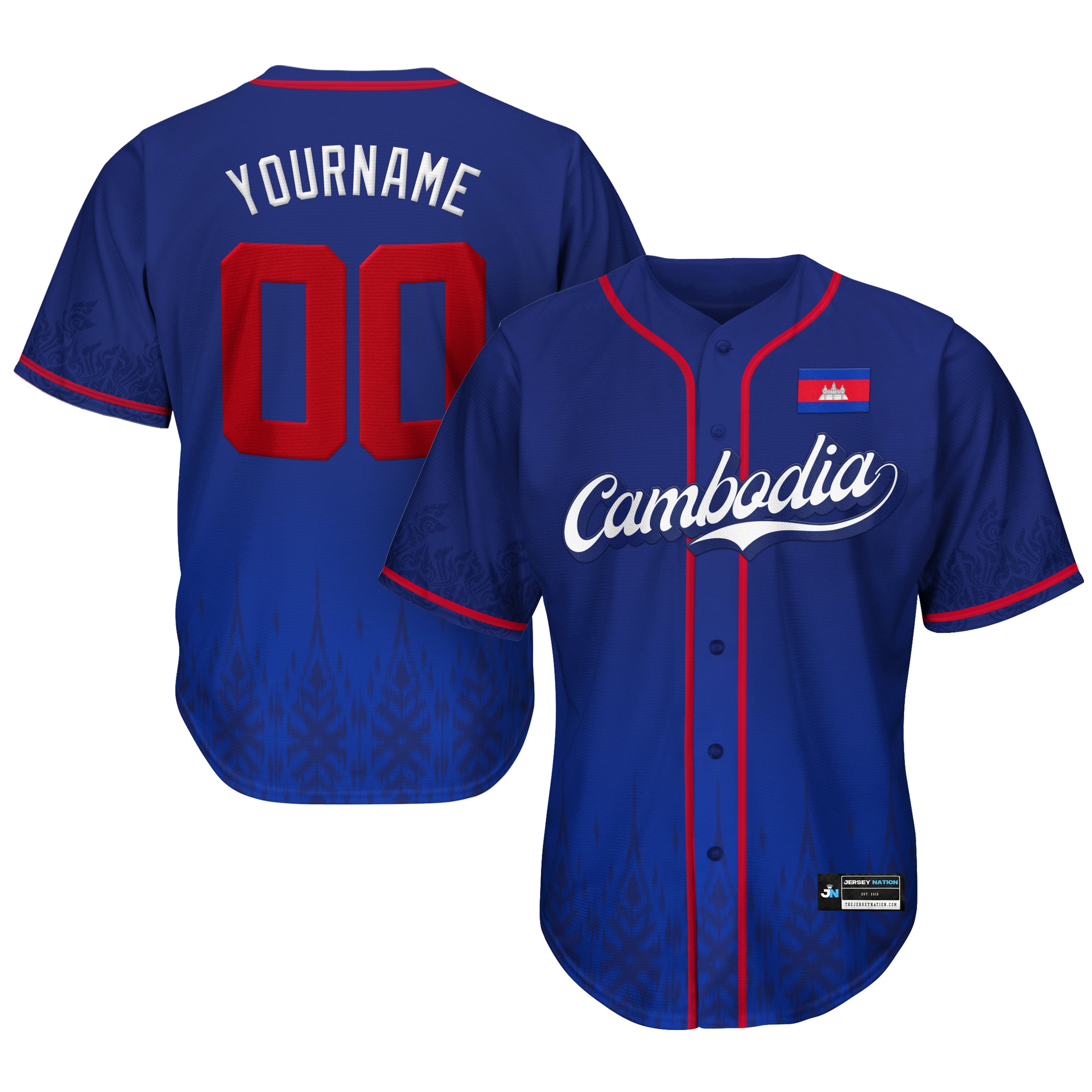 Cambodia Heritage Custom Baseball Jersey