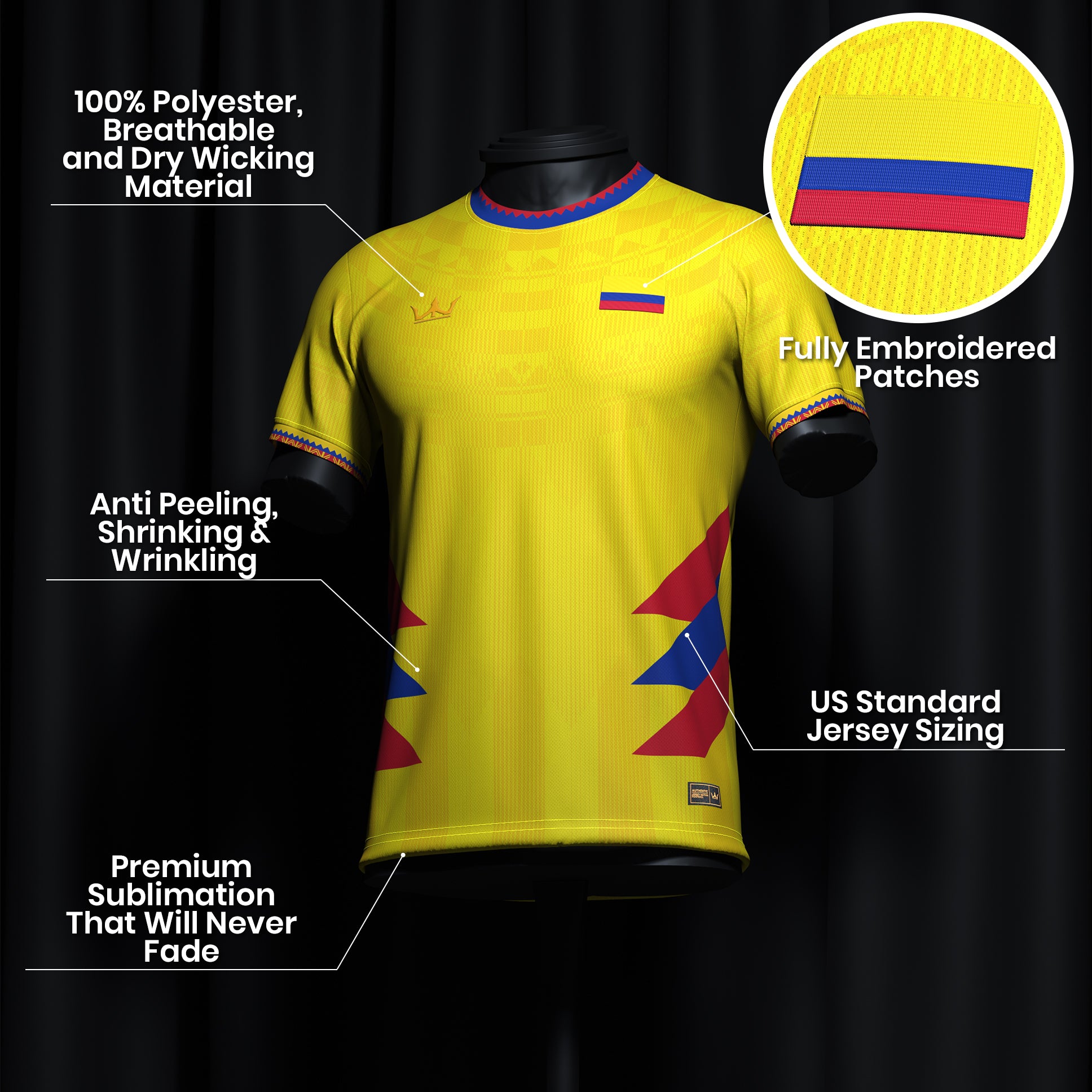 Colombia Heritage Custom Football Jersey - Image 11