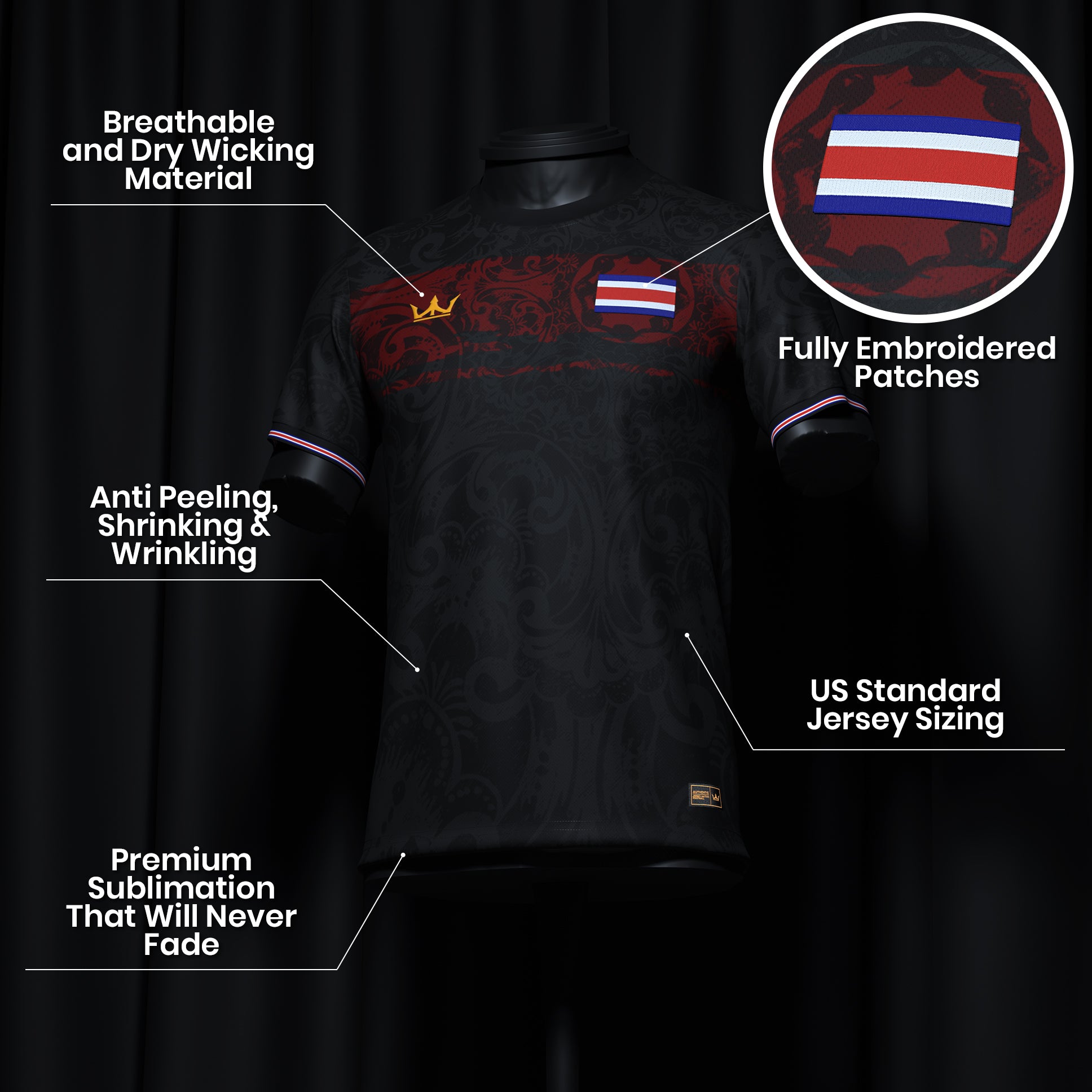 Costa Rica Heritage Custom Football Jersey - Image 16