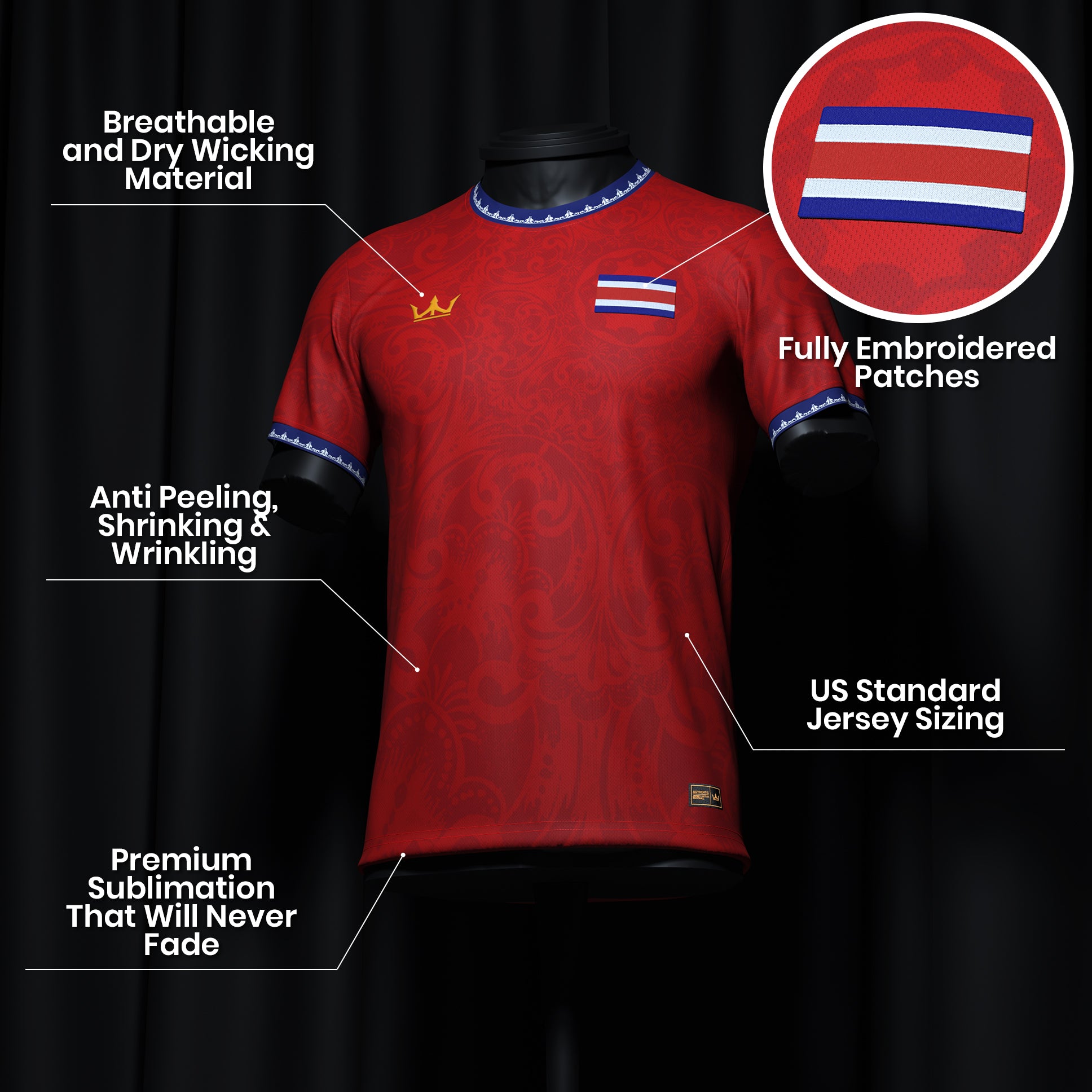 Costa Rica Heritage Custom Football Jersey - Image 8