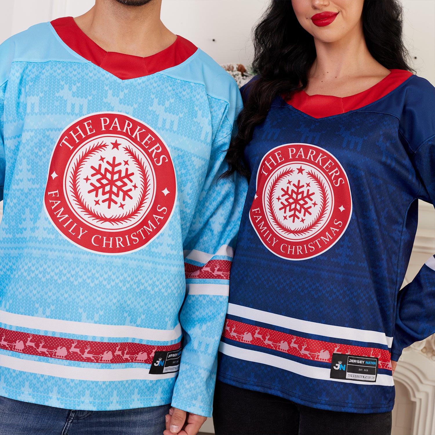 Family Christmas Custom Hockey Jersey - Image 35