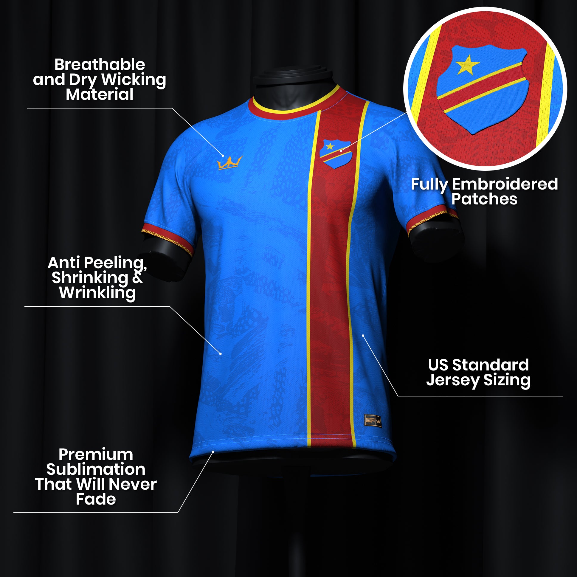 DR Congo Heritage Custom Football Jersey - Image 8