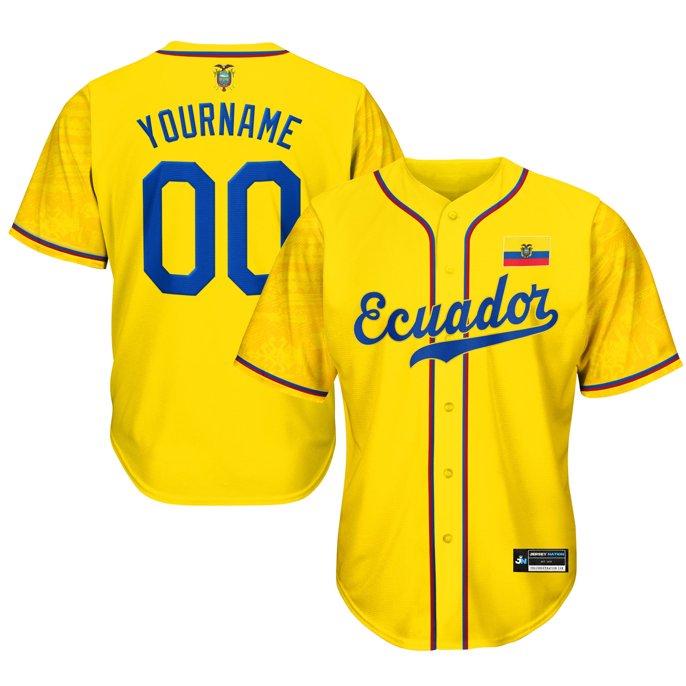 Ecuador Heritage Custom Baseball Jersey - Image 2