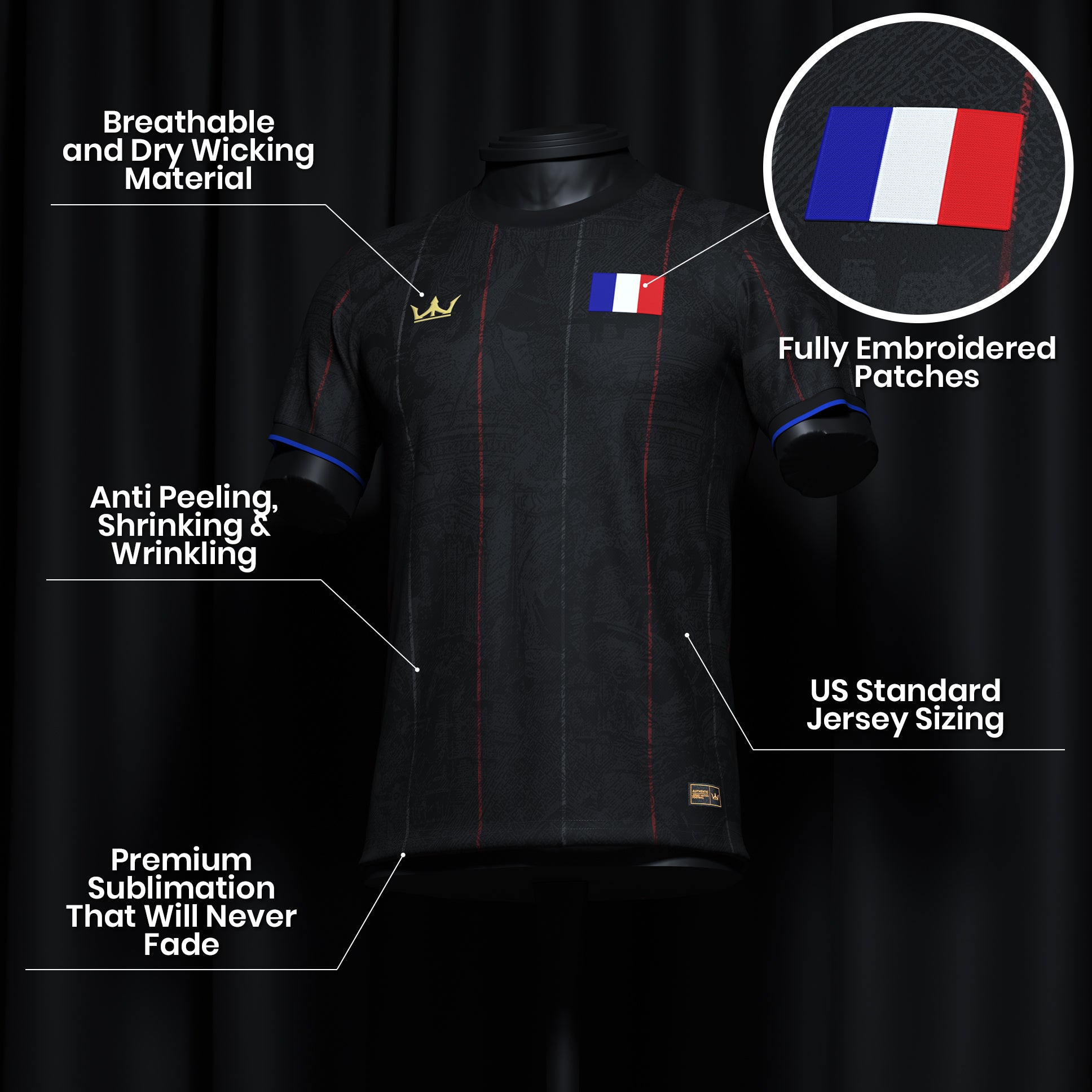France Heritage Custom Football Jersey - Image 22