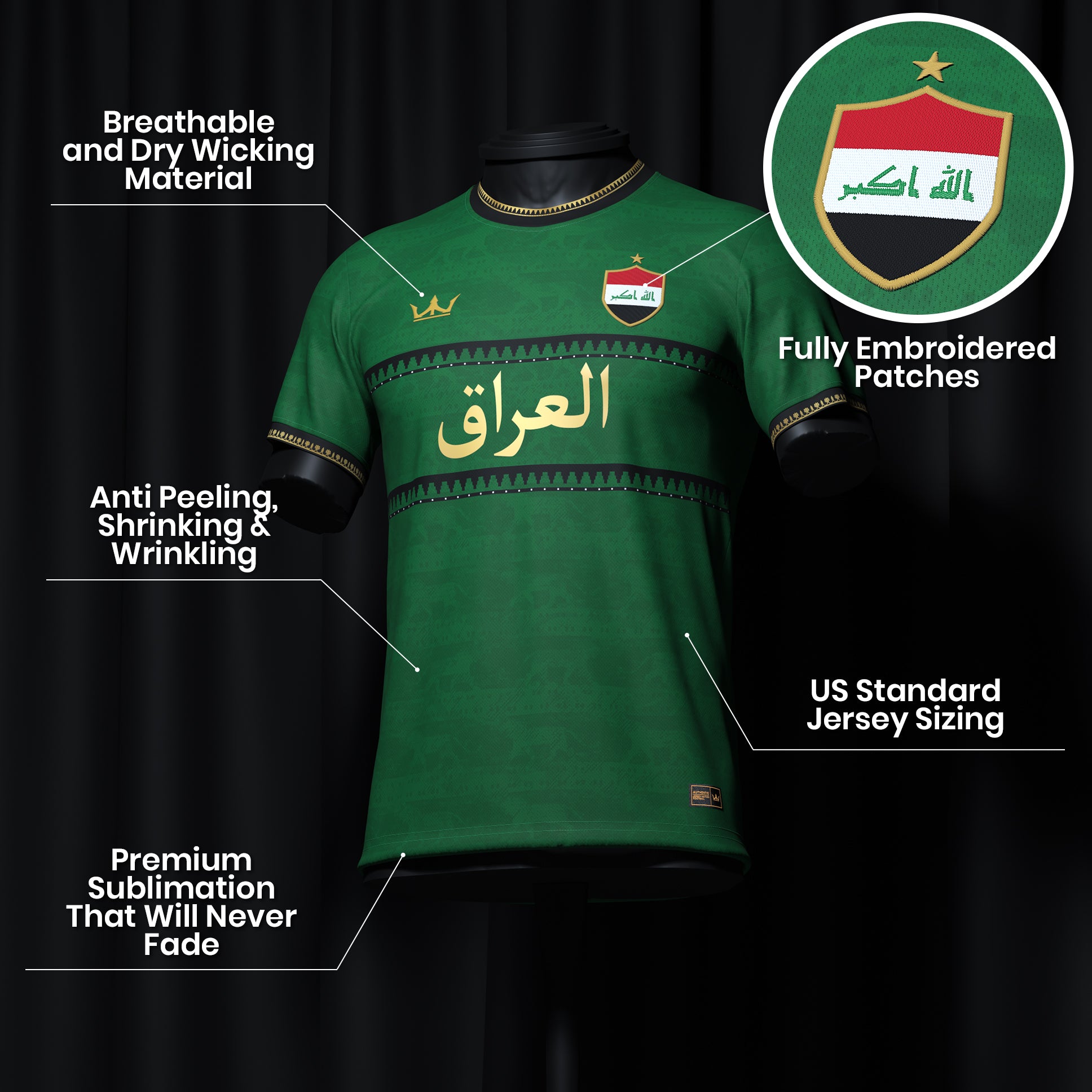 Iraq Heritage Custom Football Jersey - Image 16