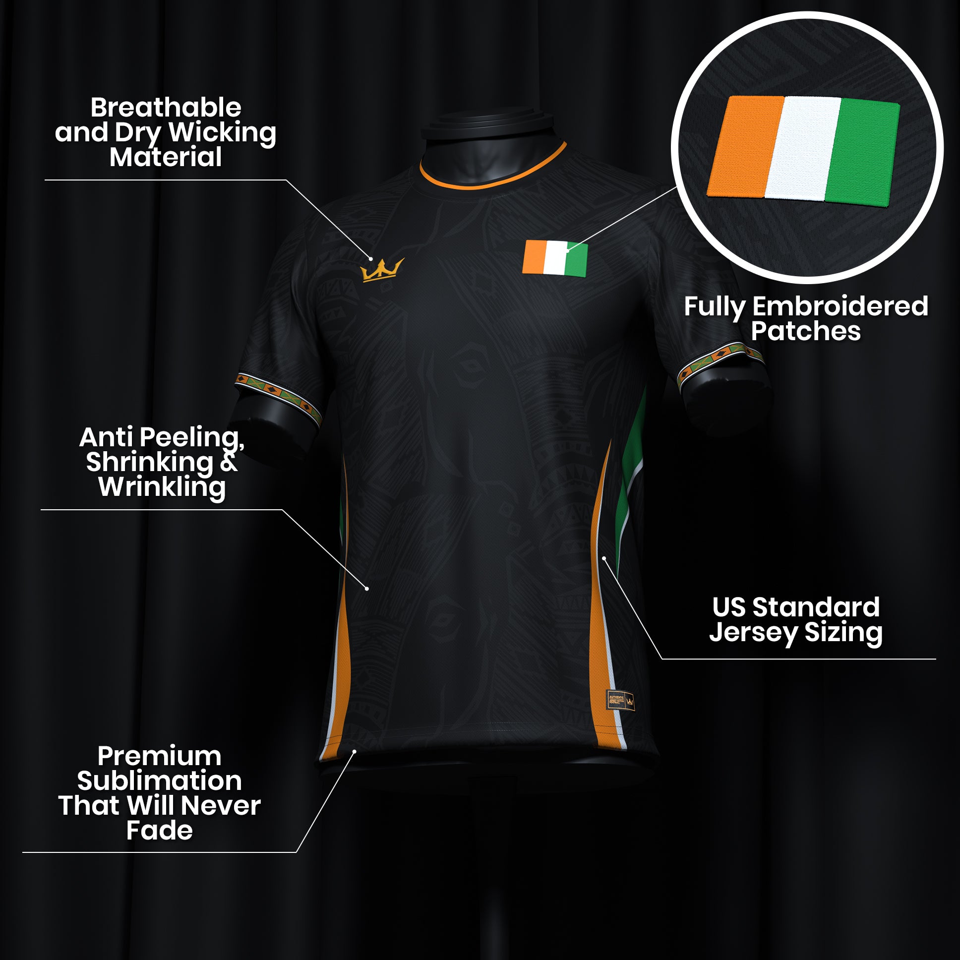 Cote d’Ivoire Heritage Custom Football Jersey - Image 16