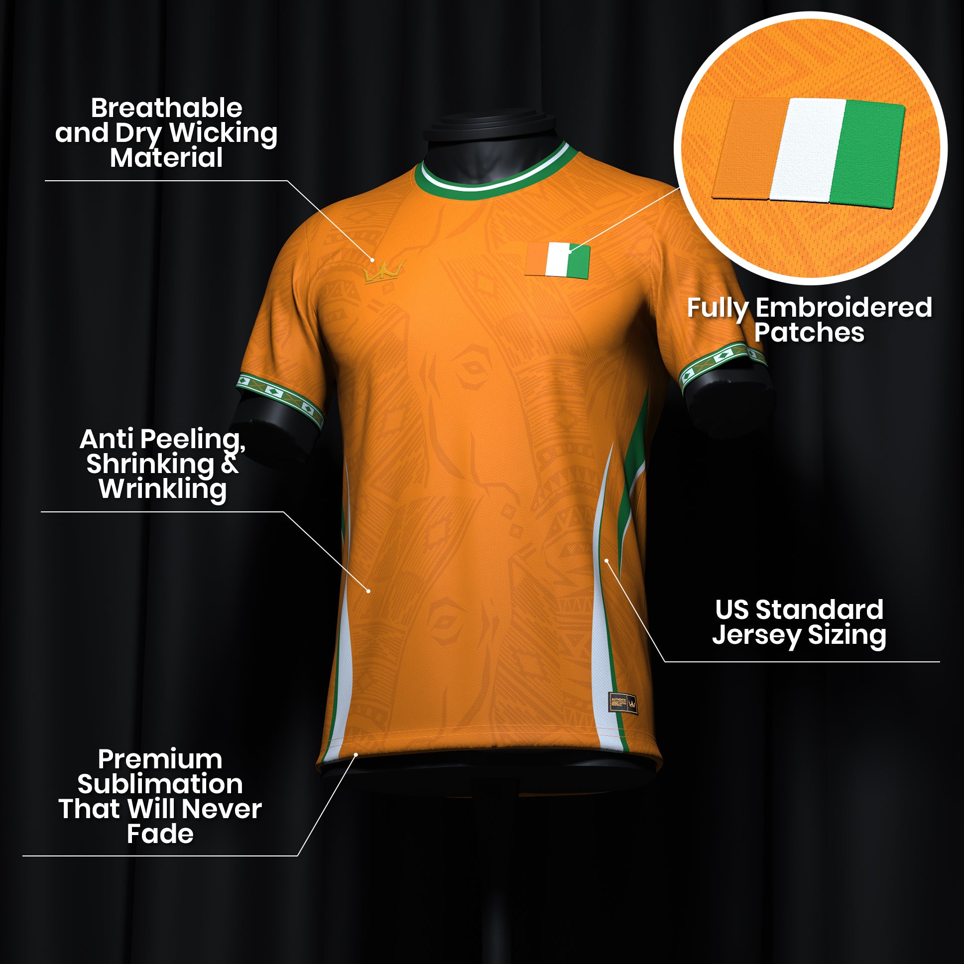 Cote d’Ivoire Heritage Custom Football Jersey - Image 8