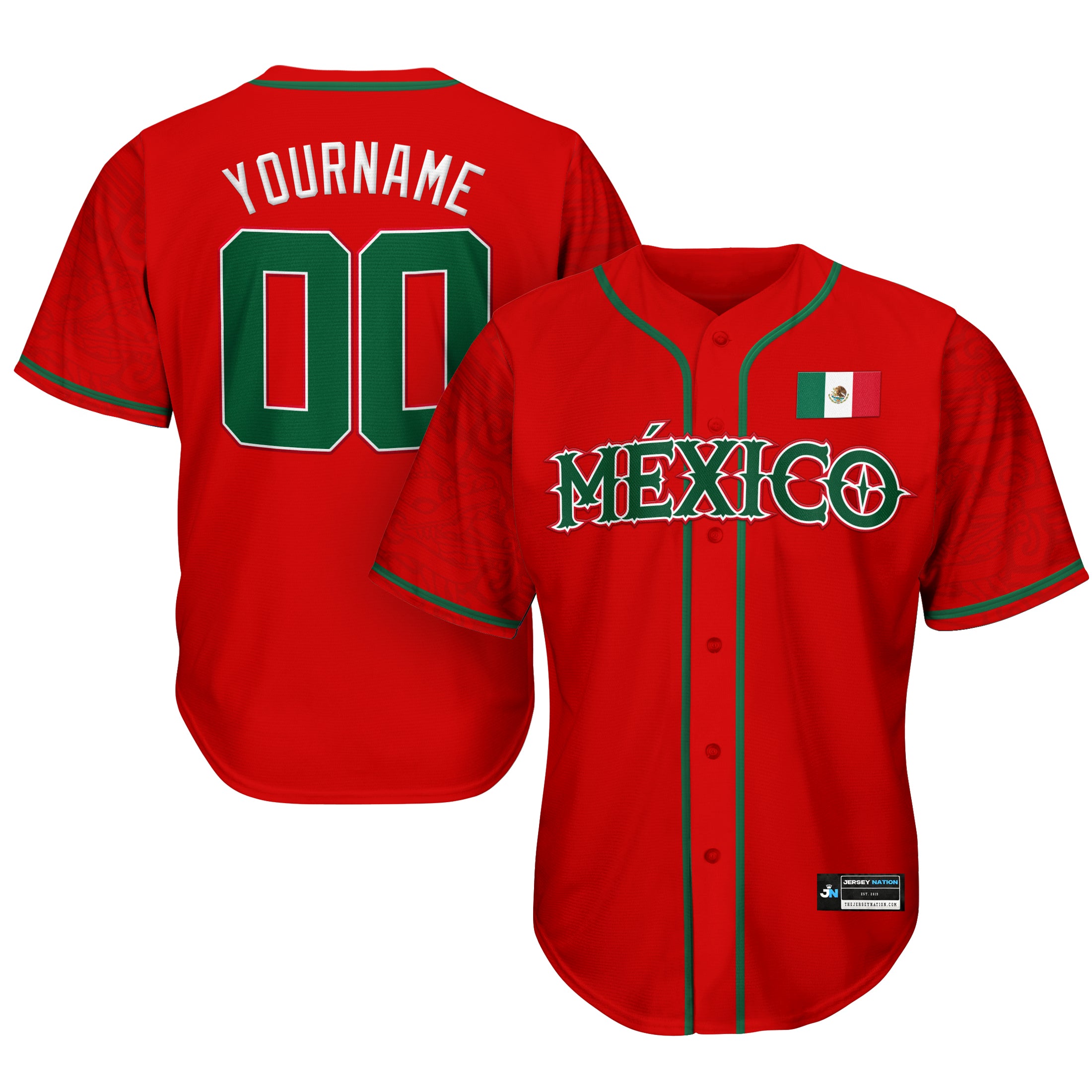 Mexico Heritage Custom Baseball Jersey - Image 36