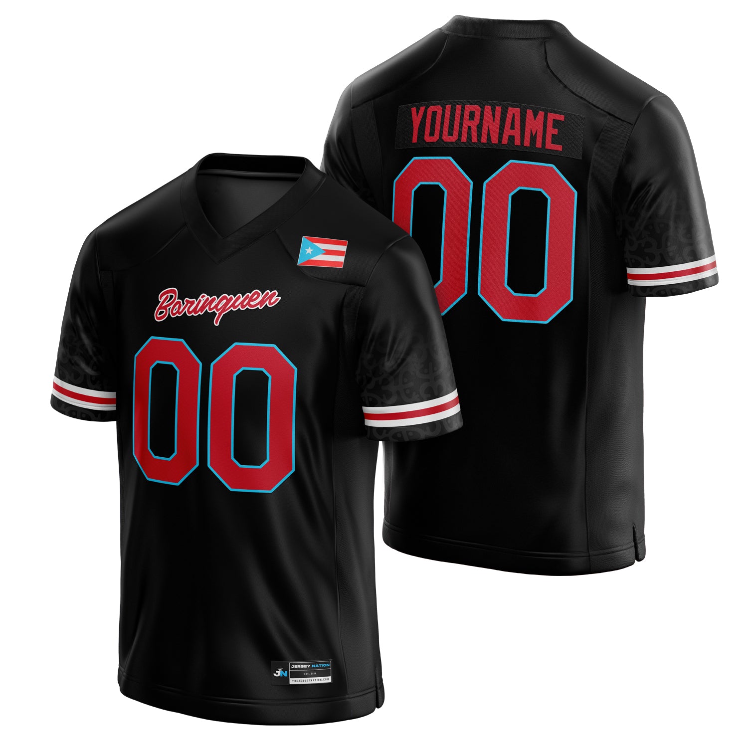 Puerto Rico Heritage Custom Football Jersey